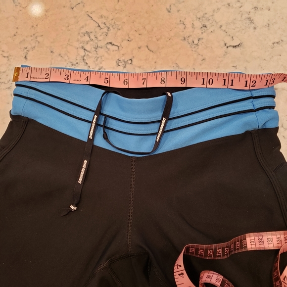 Nike Dri-fit Running Capri Leggings Black/Blue Sz. SM - Picture 13 of 15